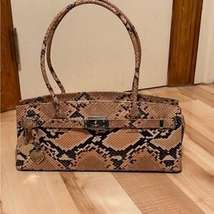 Stuart Weitzman Genuine Snakeskin Shoulder Bag 13”x 5”x 4”